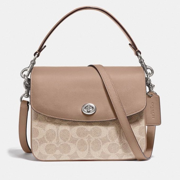 Coach Signature Cassie 19 Leather Canvas Shoulder Crossbody Bag - Picture 1 of 12